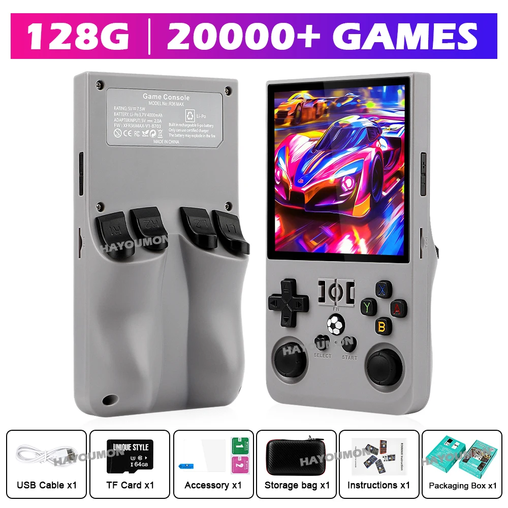 R36 Max Gray Przenośna Konsola – Gaming Console R36 Max recenzja i cena
